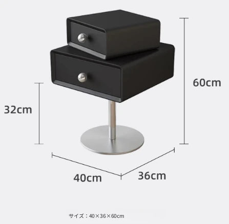 モダンデザインのナイトテーブル | 多層板・ステンレス製 | おしゃれ収納家具 hsms-4917