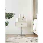 モダンデザインのナイトテーブル | 多層板・ステンレス製 | おしゃれ収納家具 hsms-4917