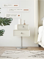 モダンデザインのナイトテーブル | 多層板・ステンレス製 | おしゃれ収納家具 hsms-4917