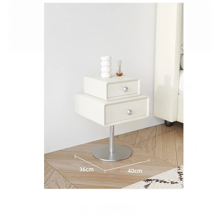 モダンデザインのナイトテーブル | 多層板・ステンレス製 | おしゃれ収納家具 hsms-4917