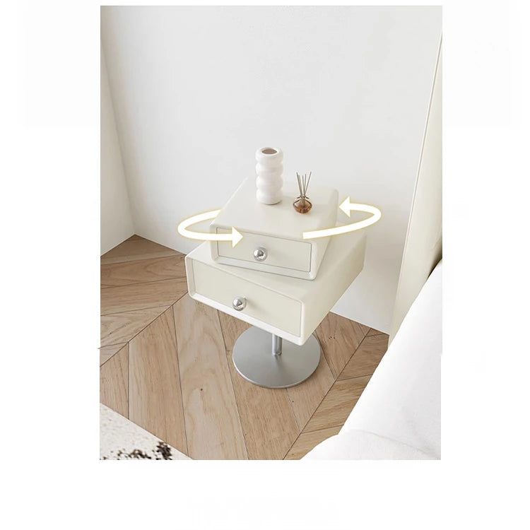 モダンデザインのナイトテーブル | 多層板・ステンレス製 | おしゃれ収納家具 hsms-4917