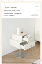 モダンデザインのナイトテーブル | 多層板・ステンレス製 | おしゃれ収納家具 hsms-4917