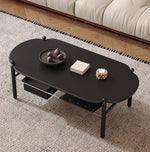 アッシュ材と合成皮革のスタイリッシュセンターテーブル|収納付きモダンデザイン hsms-4919