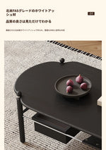 アッシュ材と合成皮革のスタイリッシュセンターテーブル|収納付きモダンデザイン hsms-4919