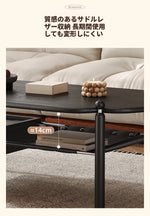 アッシュ材と合成皮革のスタイリッシュセンターテーブル|収納付きモダンデザイン hsms-4919