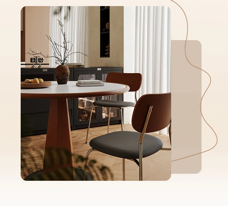 スタイリッシュな多層板PUレザー製チェア | おしゃれなダイニングやリビングに最適 | 快適な座り心地と洗練されたデザイン hsms-4921