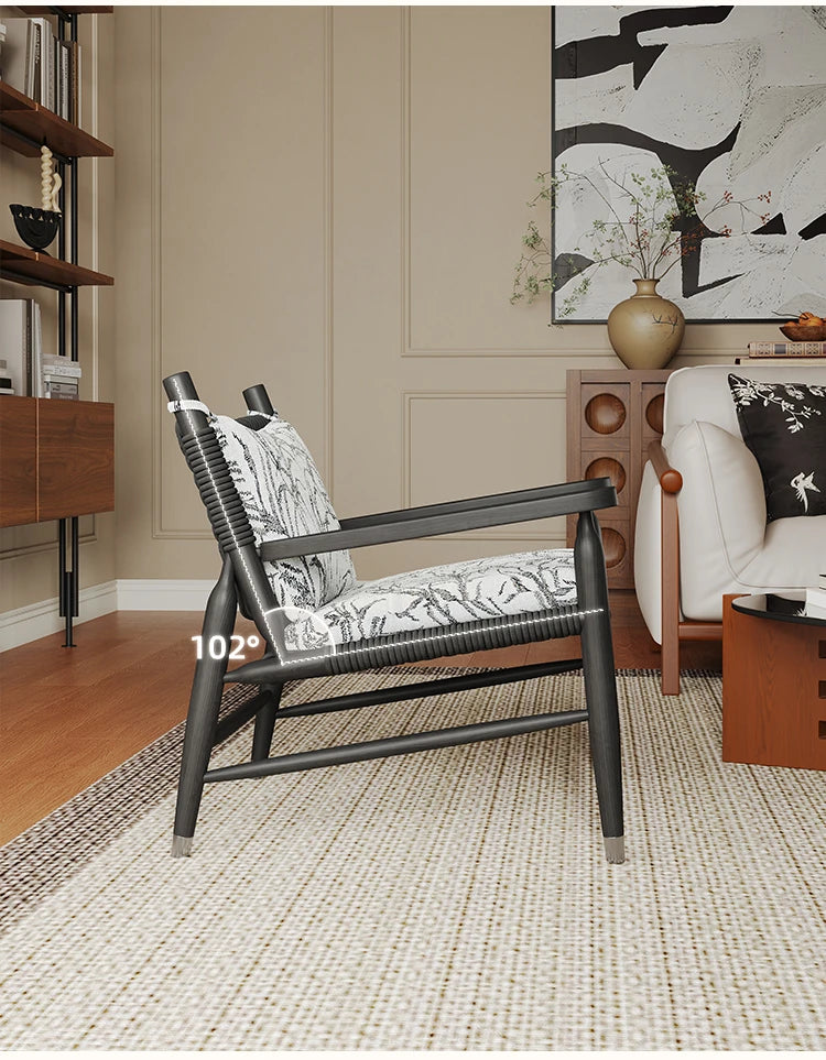 アッシュ材と本革使用のスタイリッシュチェア|モダンインテリアに最適なリビングチェア hsms-4926