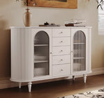 モダンデザインの無垢材キャビネット|ガラスとセラミックのエレガントな収納ラック hsms-4927