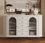 モダンデザインの無垢材キャビネット|ガラスとセラミックのエレガントな収納ラック hsms-4927