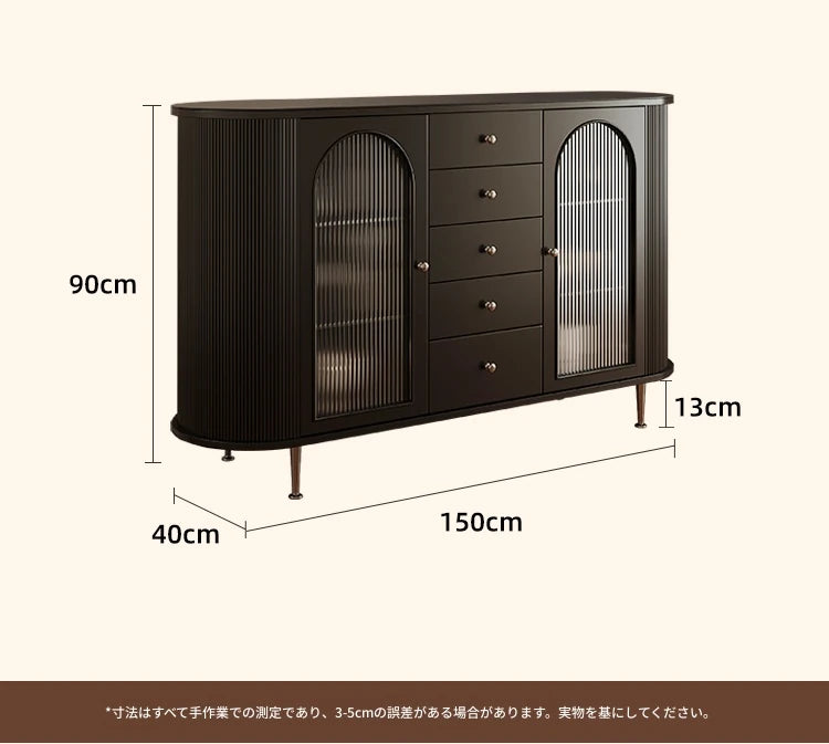 モダンデザインの無垢材キャビネット|ガラスとセラミックのエレガントな収納ラック hsms-4927