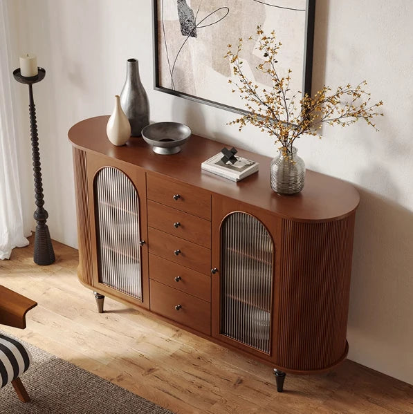 魅力的なデザインの多層板ガラス製キャビネット - おしゃれな収納ソリューションとインテリアアクセント hsms-4928