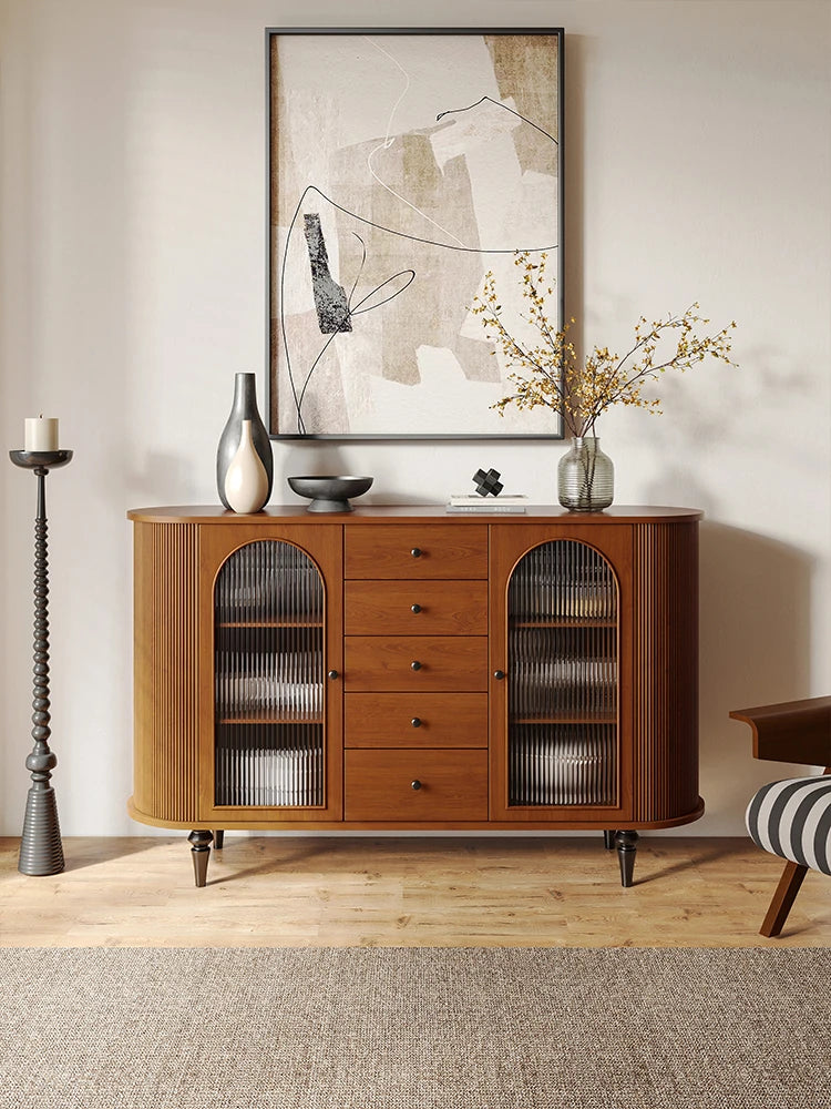 魅力的なデザインの多層板ガラス製キャビネット - おしゃれな収納ソリューションとインテリアアクセント hsms-4928