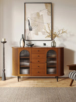 魅力的なデザインの多層板ガラス製キャビネット - おしゃれな収納ソリューションとインテリアアクセント hsms-4928