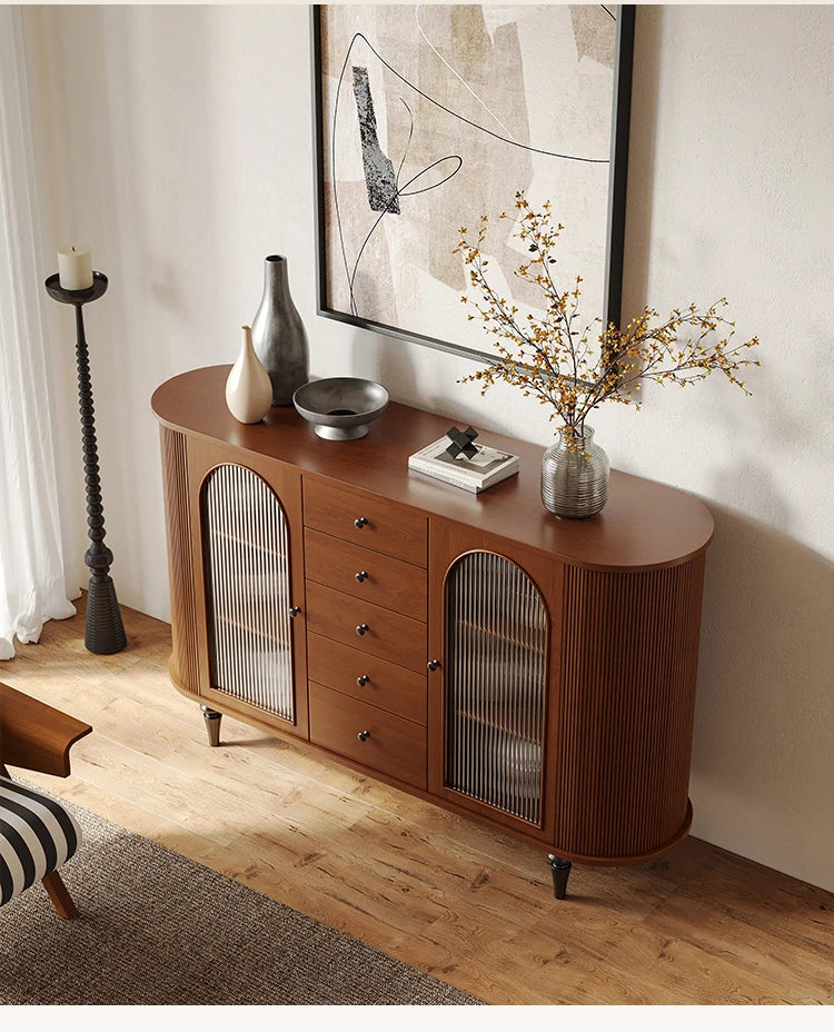 魅力的なデザインの多層板ガラス製キャビネット - おしゃれな収納ソリューションとインテリアアクセント hsms-4928