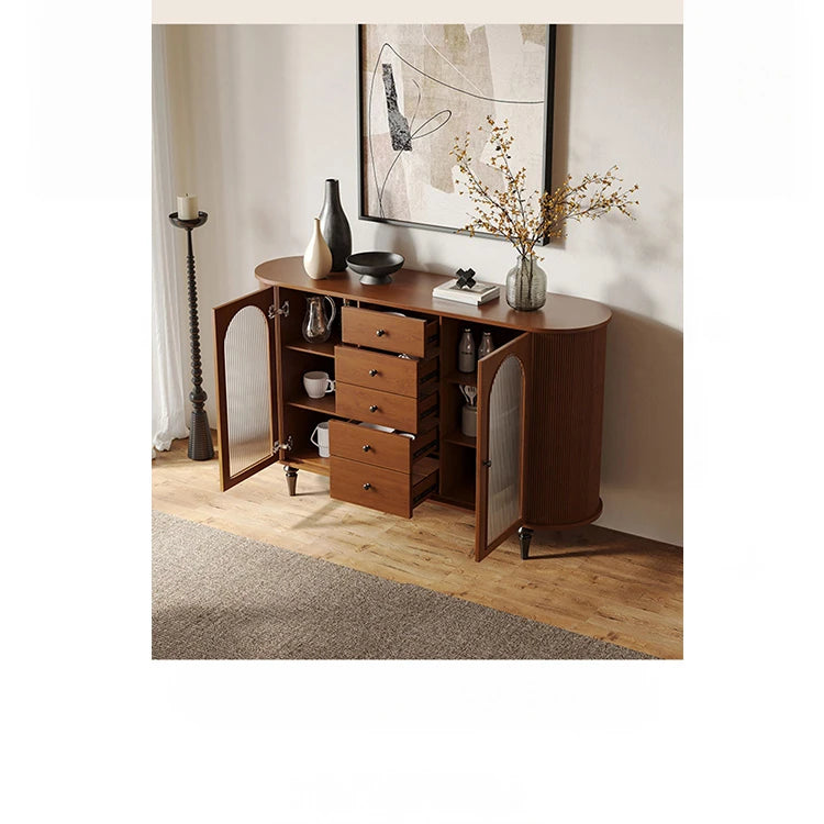 魅力的なデザインの多層板ガラス製キャビネット - おしゃれな収納ソリューションとインテリアアクセント hsms-4928