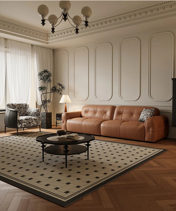 エレガントなパイン素材のフラワーパターンチェア | エアレザー&綿麻製のモダンデザイン hsms-4930