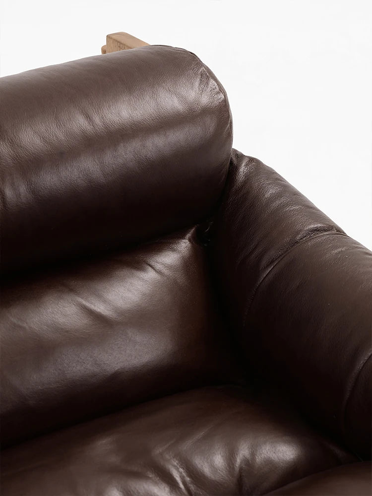 アッシュ材使用 本革&合成皮革ソファー ダウン&シリコンフィルの快適なリラックスチェア hsms-4931