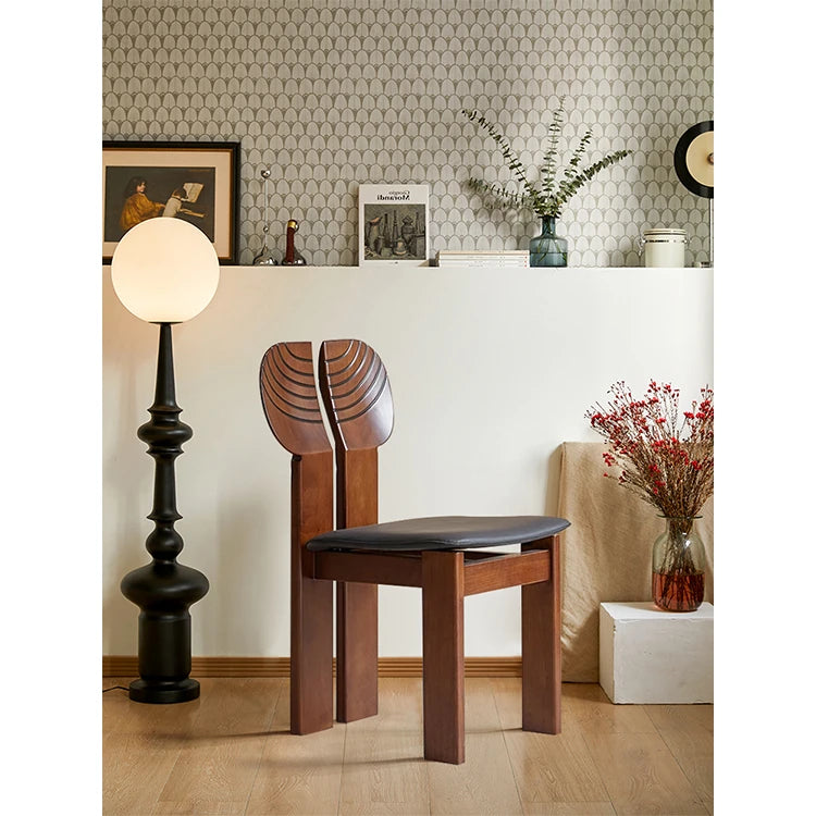 モダンアッシュ材チェア PUレザー座面付き|おしゃれなインテリアにもぴったり hsms-4934