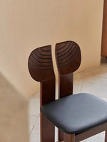 モダンアッシュ材チェア PUレザー座面付き|おしゃれなインテリアにもぴったり hsms-4934