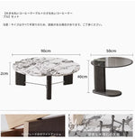 センターテーブル アッシュ材・大理石・ステンレス・強化ガラス使用 おしゃれでモダンなリビング家具 hsms-4936