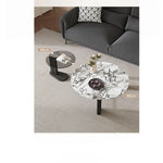 センターテーブル アッシュ材・大理石・ステンレス・強化ガラス使用 おしゃれでモダンなリビング家具 hsms-4936