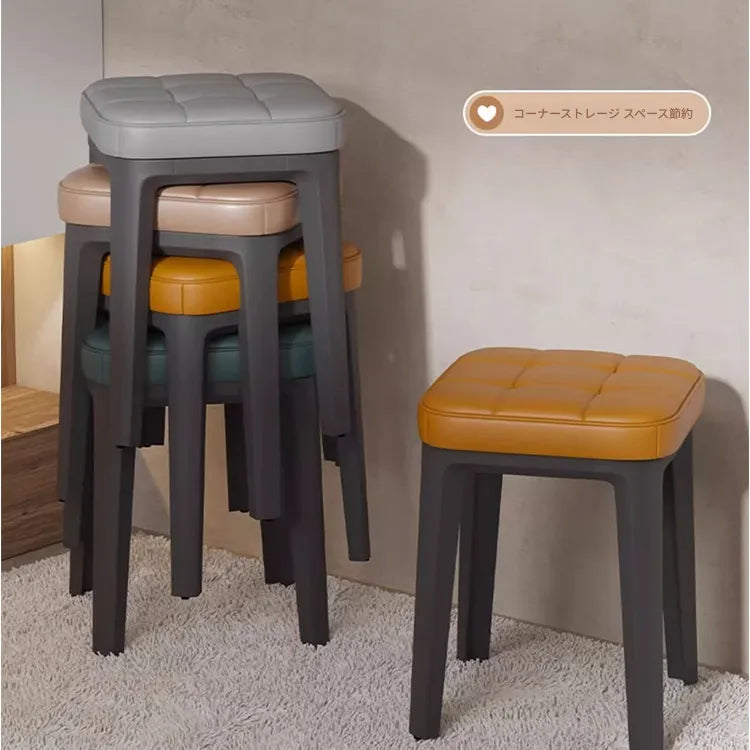 スツール グレー ベージュ シャンパン オレンジ ブラウン ブルー ダークブルー グリーン ラテックス エアレザー hsq-3489