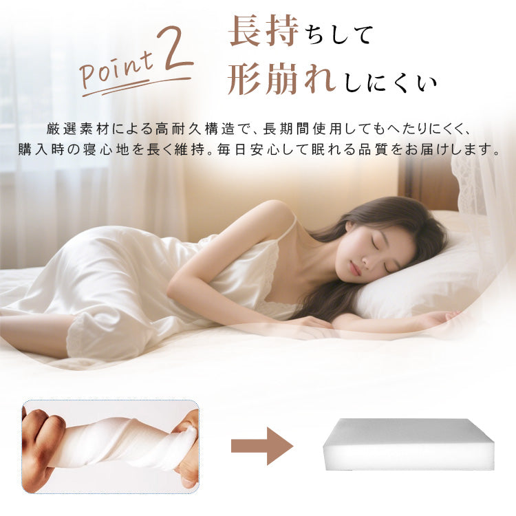 高密度ウレタンマットレス 1.5m・1.8m対応|厚手・適度な硬さ|シングル・ダブル・畳にも対応 hsxd-3639