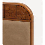 無垢材エアレザー使用モダンベッド|レッドサンダルウッド仕上げ|スタイリッシュで快適な寝室づくりに最適 hsxz-2156