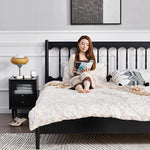 レッドオーク・パイン製のおしゃれなベッド - 洗練されたデザインで快適な睡眠を実現! hsxz-2157