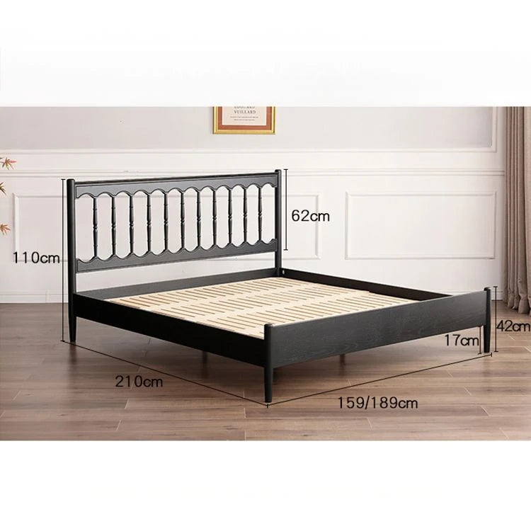 レッドオーク・パイン製のおしゃれなベッド - 洗練されたデザインで快適な睡眠を実現! hsxz-2157