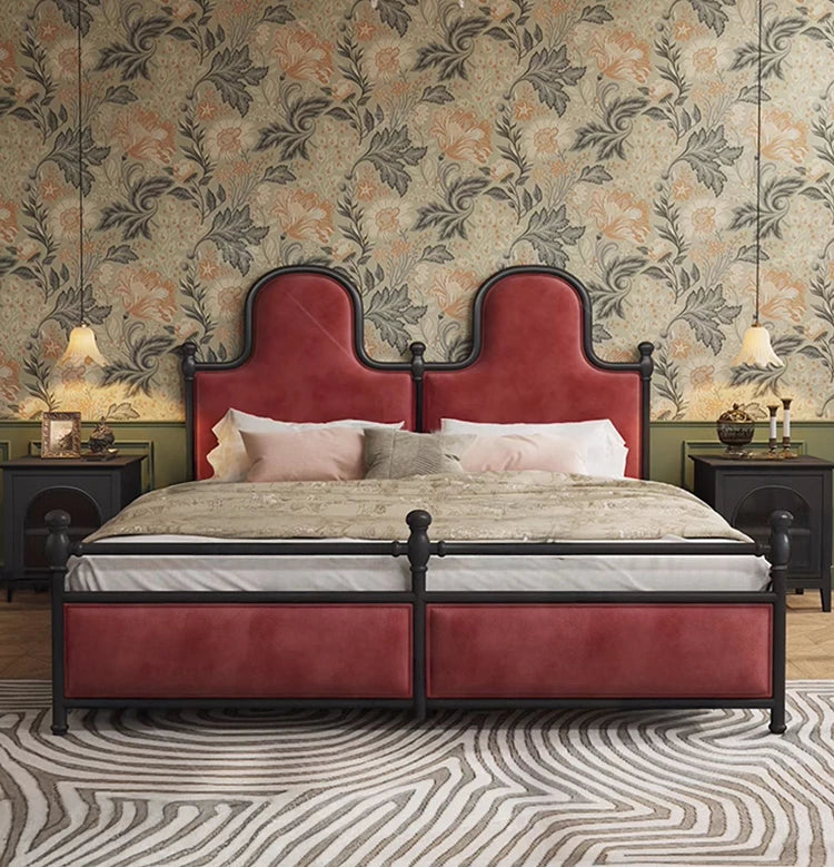 高級アッシュ材&チェリー材使用!スタイリッシュなデザインのダブルベッド - 安らぎの空間を演出【送料無料】 hsxz-2160