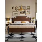 レッドオーク無垢材の高級ベッド|スタイリッシュなデザインで快適な睡眠空間を実現! hsxz-2163