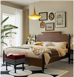 レッドオーク無垢材の高級ベッド|スタイリッシュなデザインで快適な睡眠空間を実現! hsxz-2163