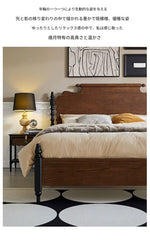 レッドオーク無垢材の高級ベッド|スタイリッシュなデザインで快適な睡眠空間を実現! hsxz-2163