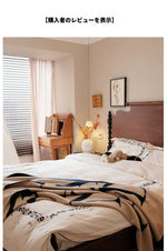 レッドオーク無垢材の高級ベッド|スタイリッシュなデザインで快適な睡眠空間を実現! hsxz-2163