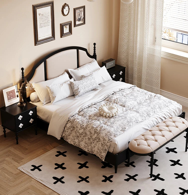 モダンデザイン合成皮革ベッド | オーク・パイン・多層板使用 | スタイリッシュな寝室に最適 hsxz-2164