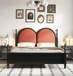 アッシュ材とパインの華やかなデザインベッド|ユーカリ素材の上質な寝心地|モダンインテリアに最適! hsxz-2166