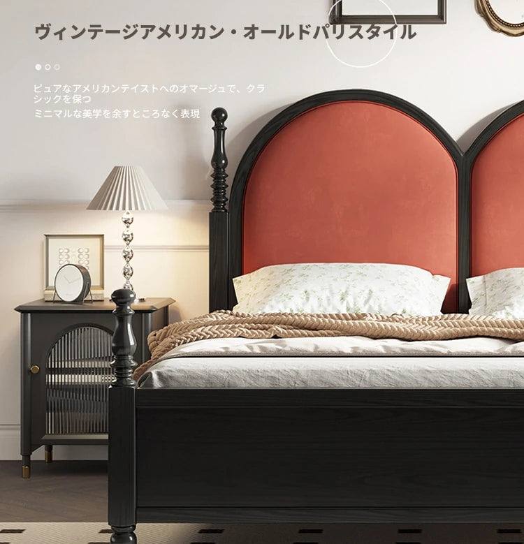 アッシュ材とパインの華やかなデザインベッド|ユーカリ素材の上質な寝心地|モダンインテリアに最適! hsxz-2166