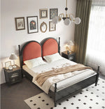 アッシュ材とパインの華やかなデザインベッド|ユーカリ素材の上質な寝心地|モダンインテリアに最適! hsxz-2166