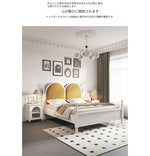 アッシュ材とパインの華やかなデザインベッド|ユーカリ素材の上質な寝心地|モダンインテリアに最適! hsxz-2166