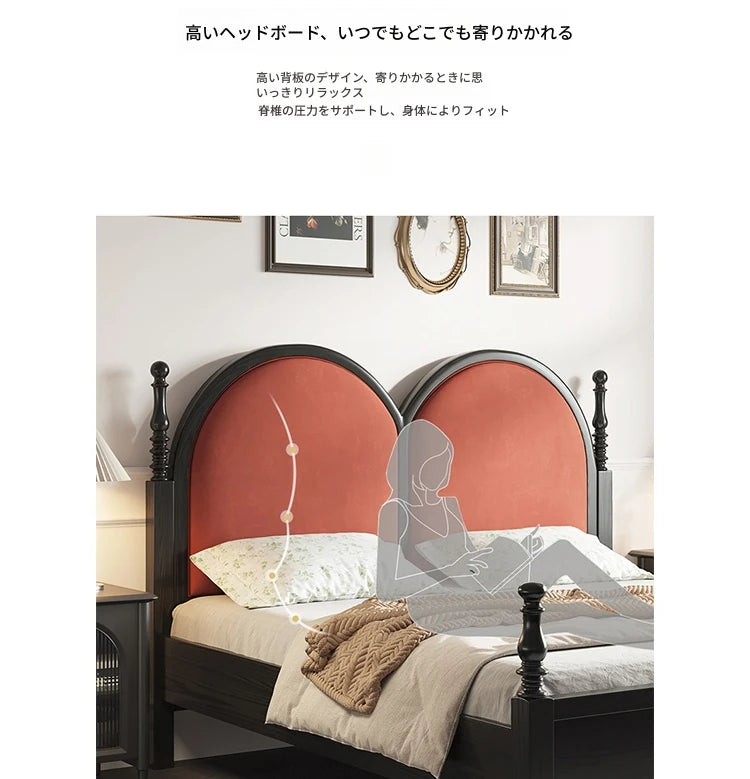 アッシュ材とパインの華やかなデザインベッド|ユーカリ素材の上質な寝心地|モダンインテリアに最適! hsxz-2166