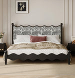 シックなデザインの綿麻ベッド|アッシュ材フレーム・多層板使用|上質な寝心地を実現! hsxz-2167