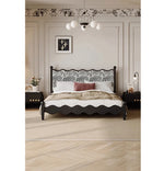 シックなデザインの綿麻ベッド|アッシュ材フレーム・多層板使用|上質な寝心地を実現! hsxz-2167