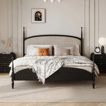 スタイリッシュな綿麻アッシュ材ベッド | 多層板とケヤキの高品質デザイン | 寝室を彩るモダンインテリア hsxz-2168