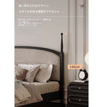 スタイリッシュな綿麻アッシュ材ベッド | 多層板とケヤキの高品質デザイン | 寝室を彩るモダンインテリア hsxz-2168