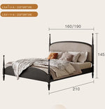 スタイリッシュな綿麻アッシュ材ベッド | 多層板とケヤキの高品質デザイン | 寝室を彩るモダンインテリア hsxz-2168