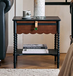 レッドオーク製ナイトテーブル|スタイリッシュなデザインと機能性|おしゃれなインテリアに最適 hsxz-2169