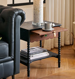 レッドオーク製ナイトテーブル|スタイリッシュなデザインと機能性|おしゃれなインテリアに最適 hsxz-2169