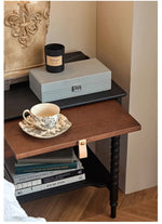 レッドオーク製ナイトテーブル|スタイリッシュなデザインと機能性|おしゃれなインテリアに最適 hsxz-2169