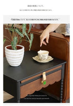 レッドオーク製ナイトテーブル|スタイリッシュなデザインと機能性|おしゃれなインテリアに最適 hsxz-2169